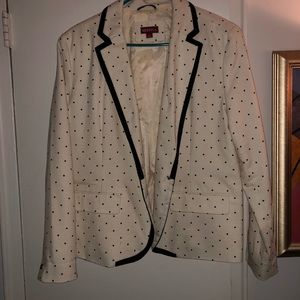 Merona Polka Dot Blazer with Black Trim
